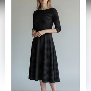 Roberto Collina Dress Womens Small Black & White Stripe Wool Italian Designer